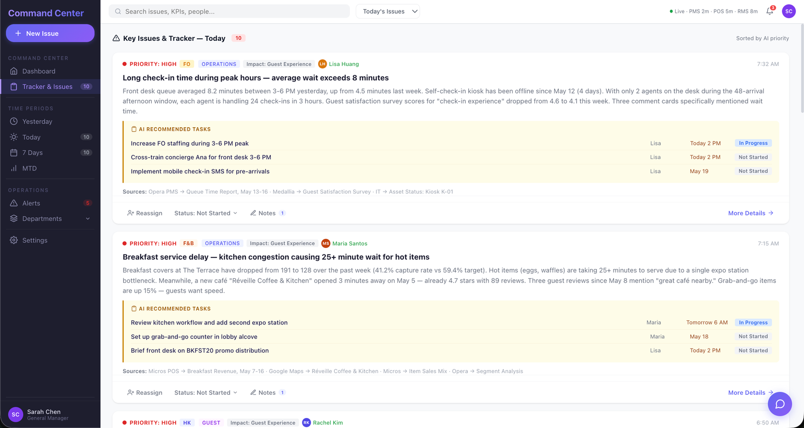 Issues Tracker with AI Recommended Tasks